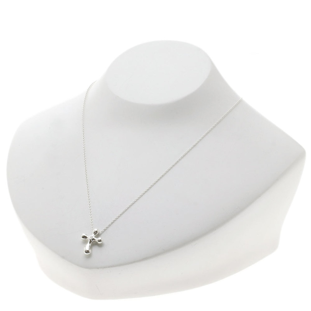 Tiffany Cross Diamond Necklace Silver - Picture 4 of 5